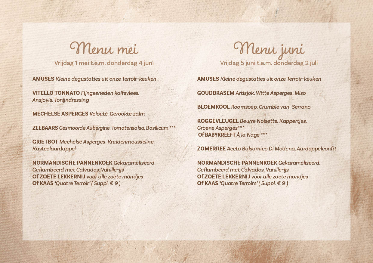 Menu mei & juni